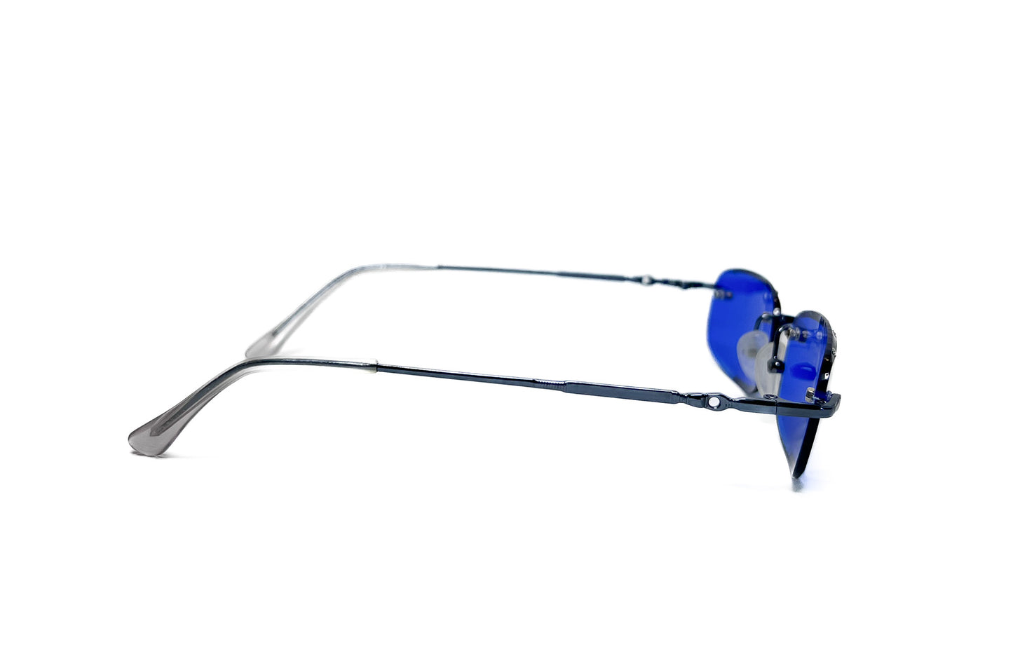SX Retro rimless blue with rhinestone sunglasses