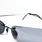 SX vintage rimless blue/gray rectangle sunglasses