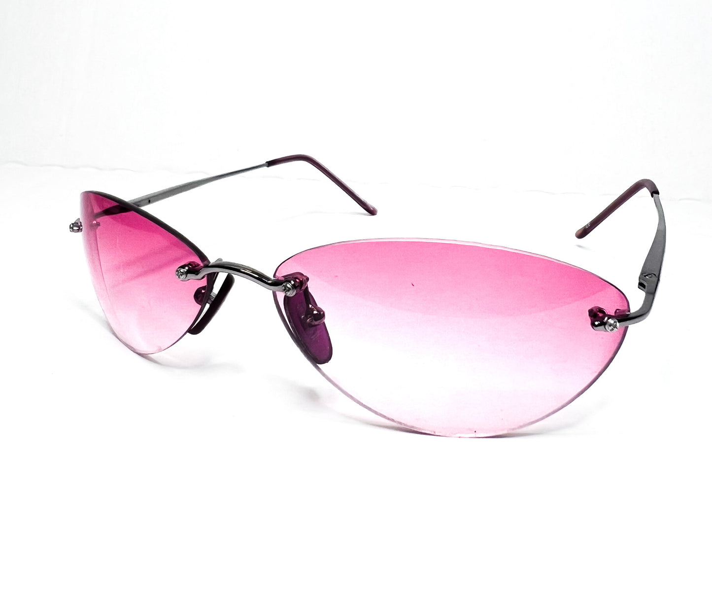 SX rimless retro pink lens sunglasses