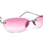 SX rimless retro pink lens sunglasses