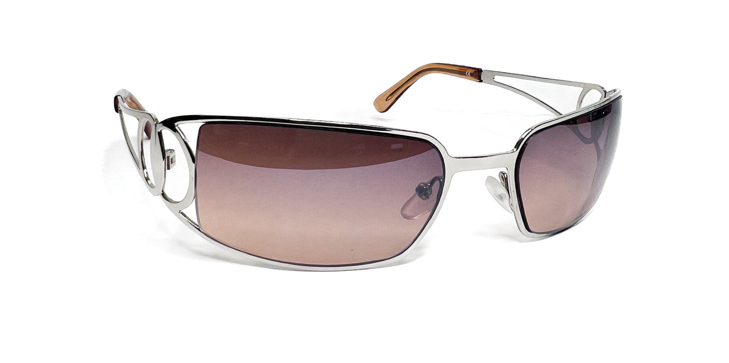 SX Oversized 90s with brown lens and silver detail sunglasses