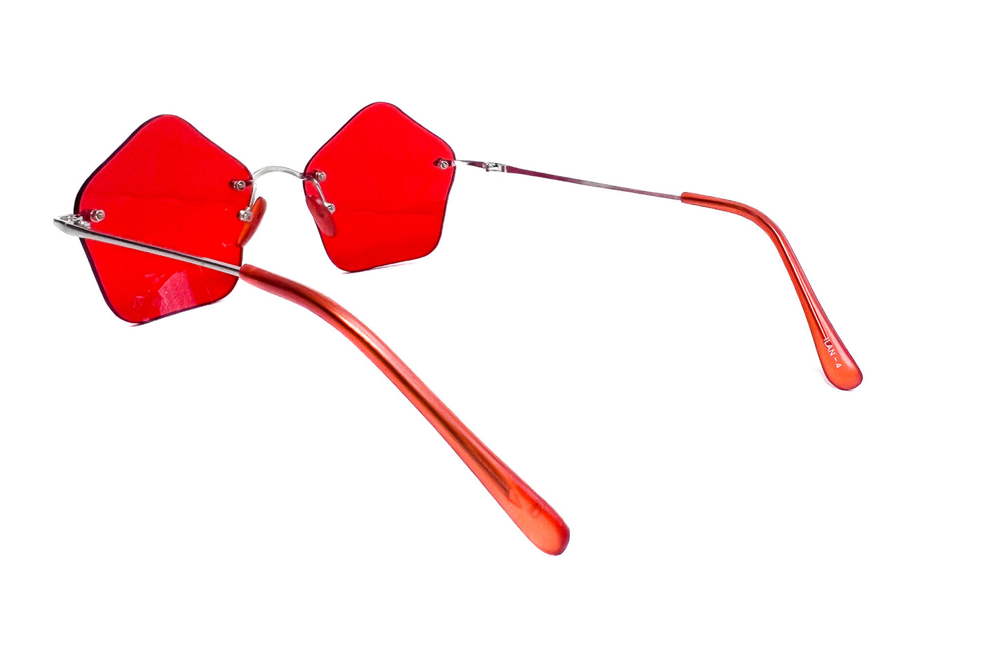 SX Retro pentagon red vintage sunglasses