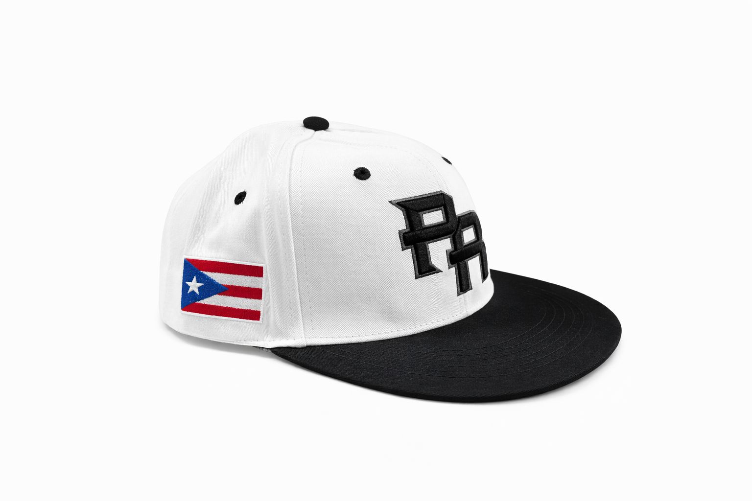 PR Hat White & Black