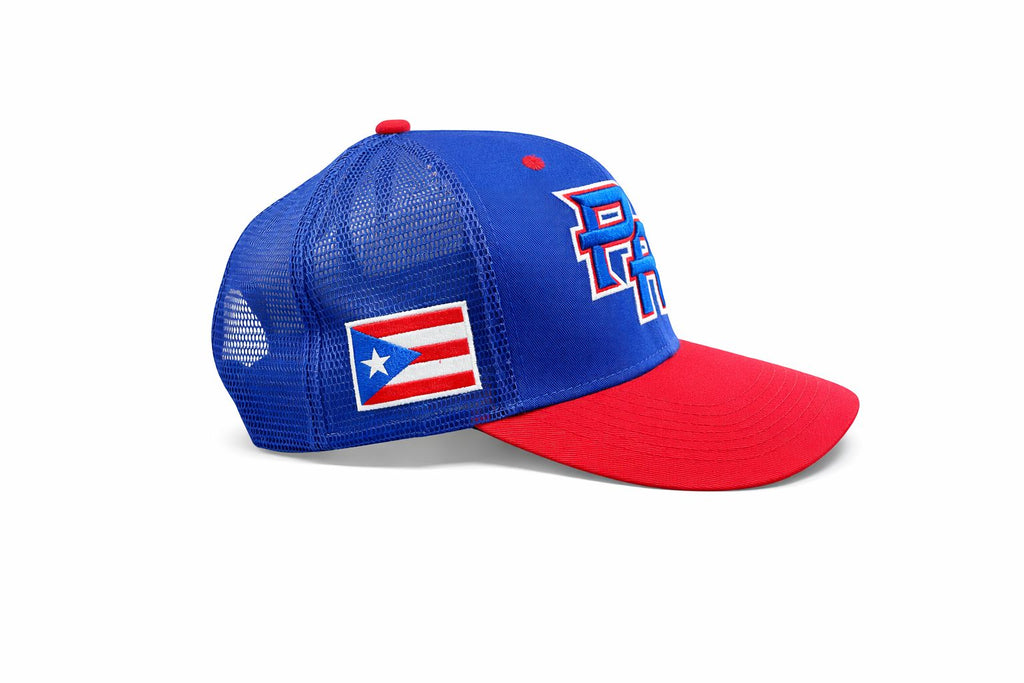 PR Trucker Hat Blue & Red